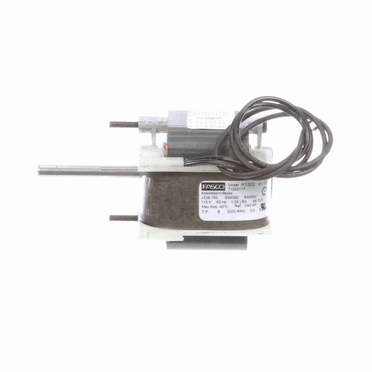 FASCO 1/40 HP C-Frame / Skeleton Motor, 3000 RPM, 115 Volts, OAO - K1322