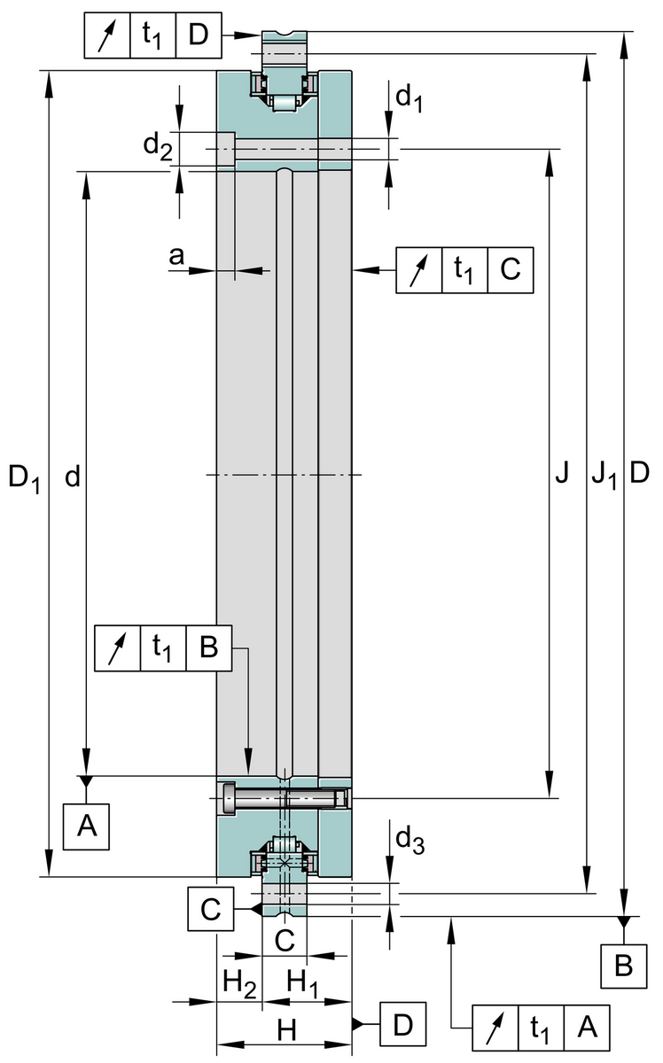Упорно-радиальный роликоподшипник INA YRTS200