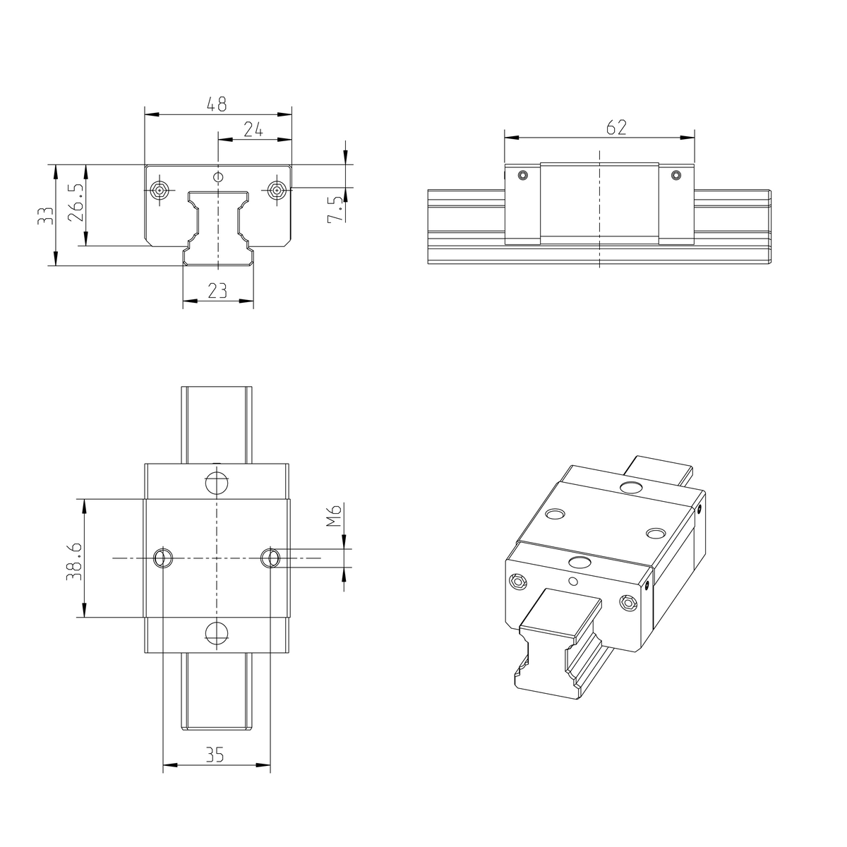 Шариковая каретка из углеродистой стали Bosch Rexroth KWC-025-SKN-C0-H-2 [R166429310]