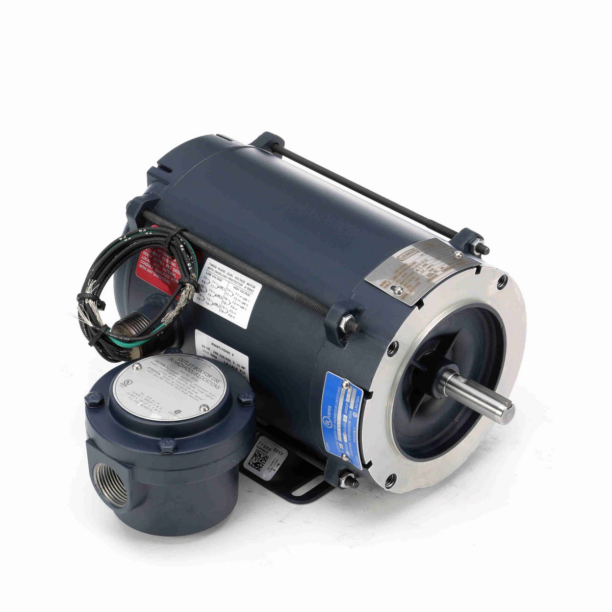 LEESON Explosion Proof Motor, 0.50 HP, 3 Ph, 60 Hz, 575 V, 1800 RPM, 56C Frame, EPNV - 111157.00