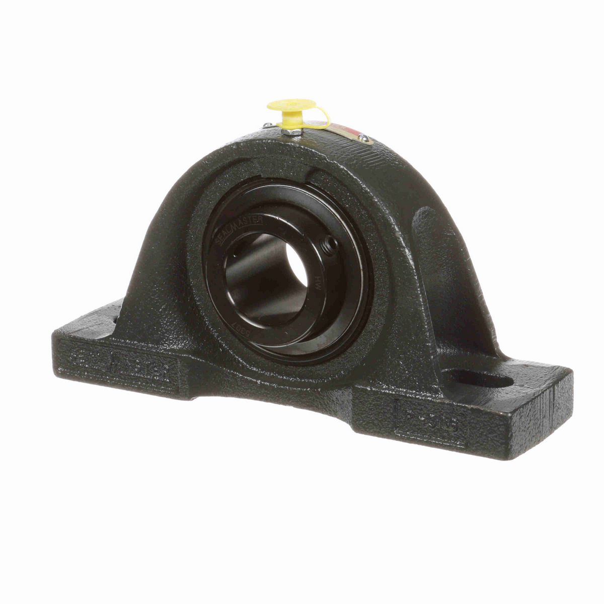 Sealmaster Mounted Cast Iron Two Bolt Pillow Block Ball Bearing - 52100 Bearing Steel, Black Oxided - Setscrew Lock - MP-307