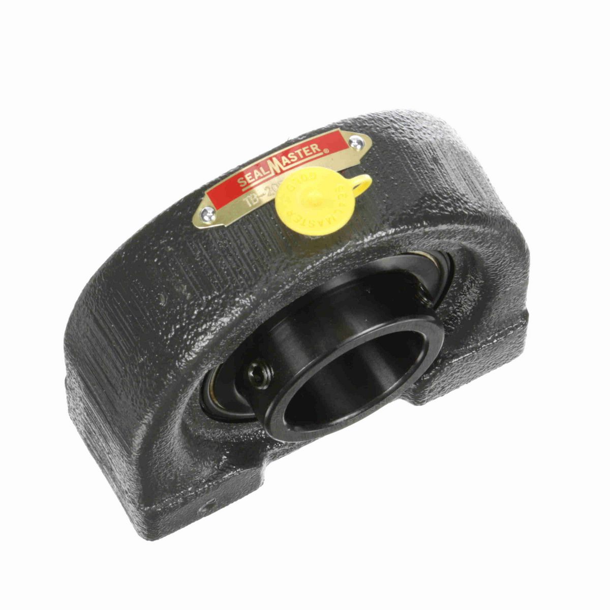 Sealmaster Mounted Cast Iron Tapped Base Pillow Block Ball Bearing - 52100 Bearing Steel, Black Oxided - Setscrew Lock - TB-208
