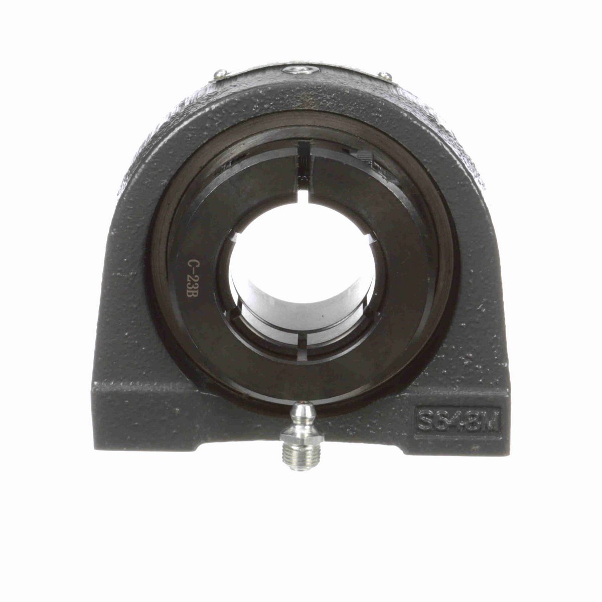 Sealmaster Mounted Cast Iron Tapped Base Pillow Block Ball Bearing - 52100 Bearing Steel, Black Oxided - Concentric Lock - TBMH-23T