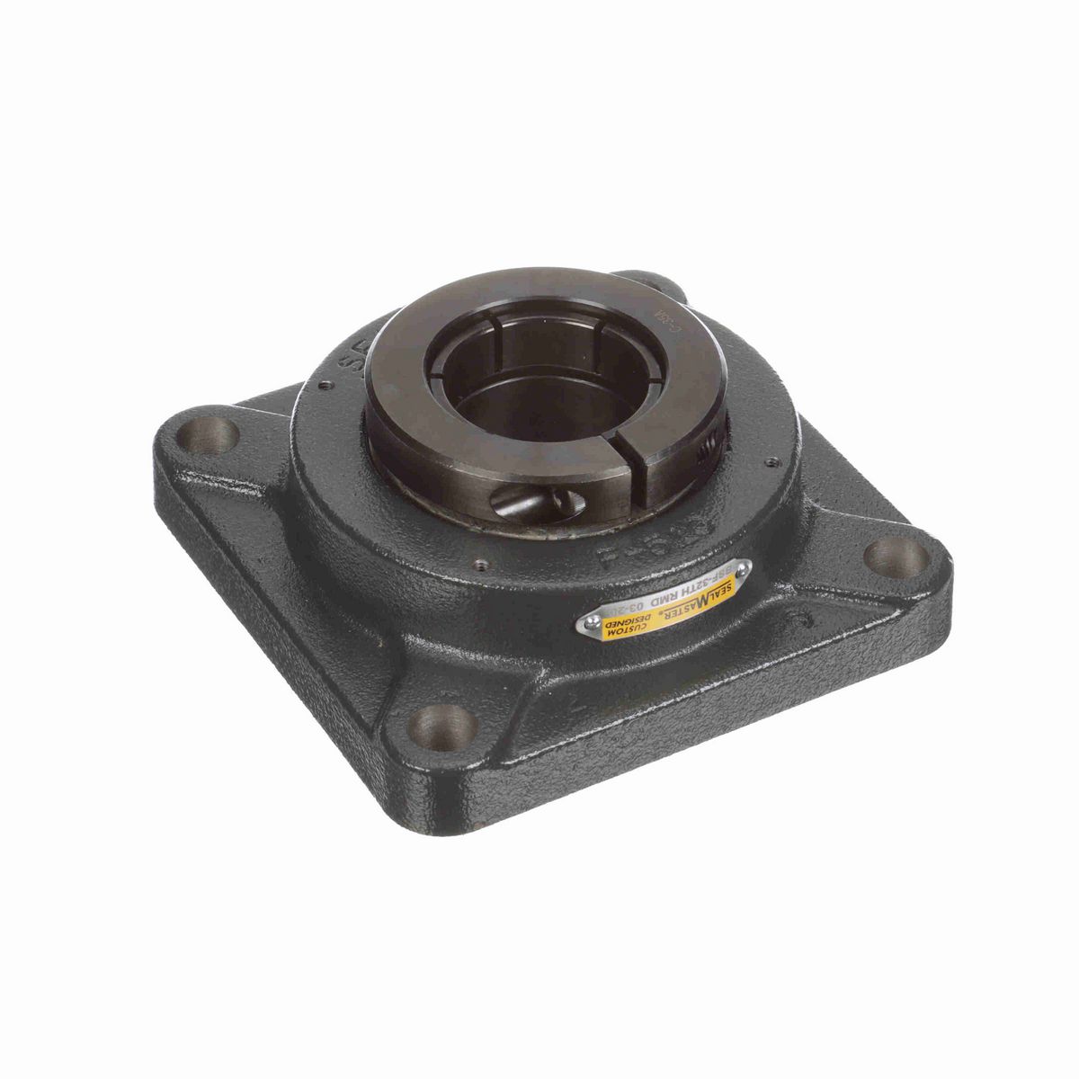 Sealmaster Mounted Cast Iron Four Bolt Flange Ball Bearing - 52100 Bearing Steel, Black Oxided - Concentric Lock - Reduced Maintenance - Lubed for Life - BSF-32TH RMD