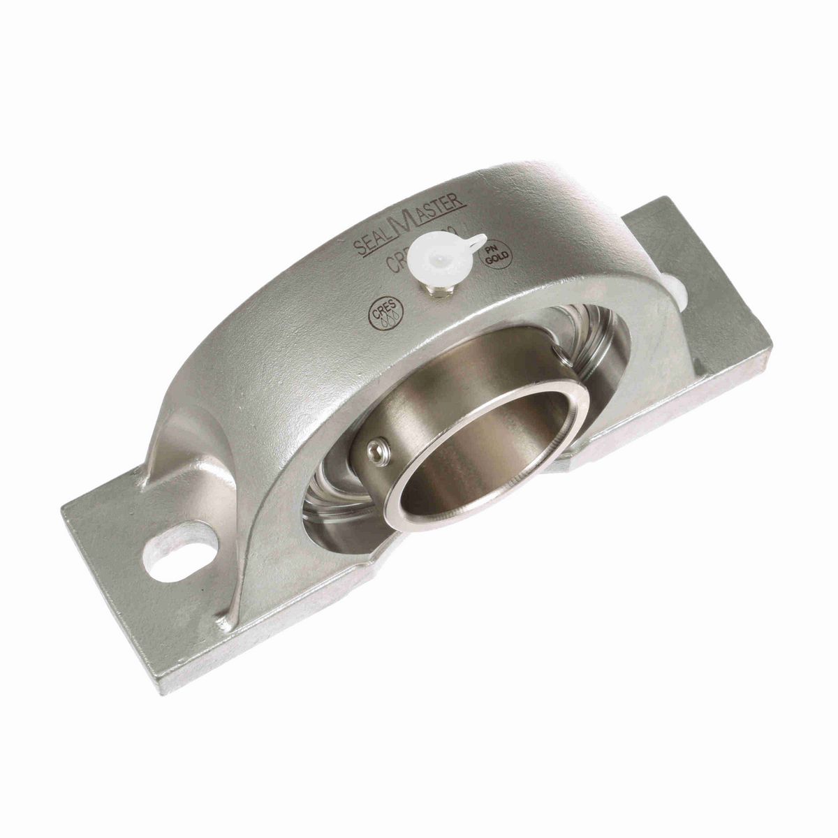 Sealmaster Mounted Stainless Steel Two Bolt Pillow Block Ball Bearing - 52100 Bearing Steel, Phosphorus Nickel Coated - Setscrew Lock - Corrosion Resistant - CRPS-PN39
