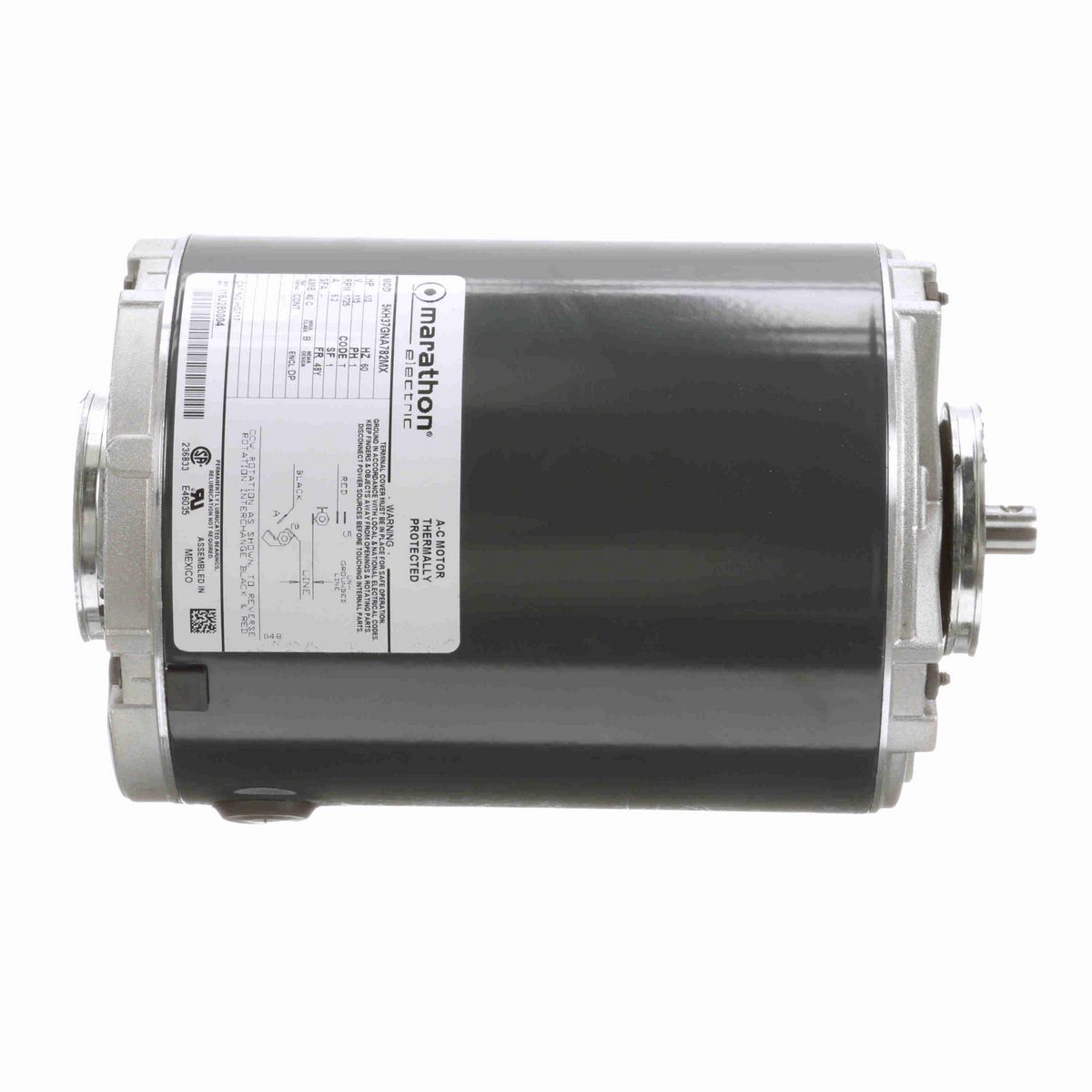 LEESON Fan and Blower Motor, 0.33 HP, 1 Ph, 60 Hz, 115 V, 1800 RPM, 48Y Frame, DP - HG717