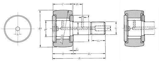 Cam follower with shaft NTN KRV35LLH/3AS