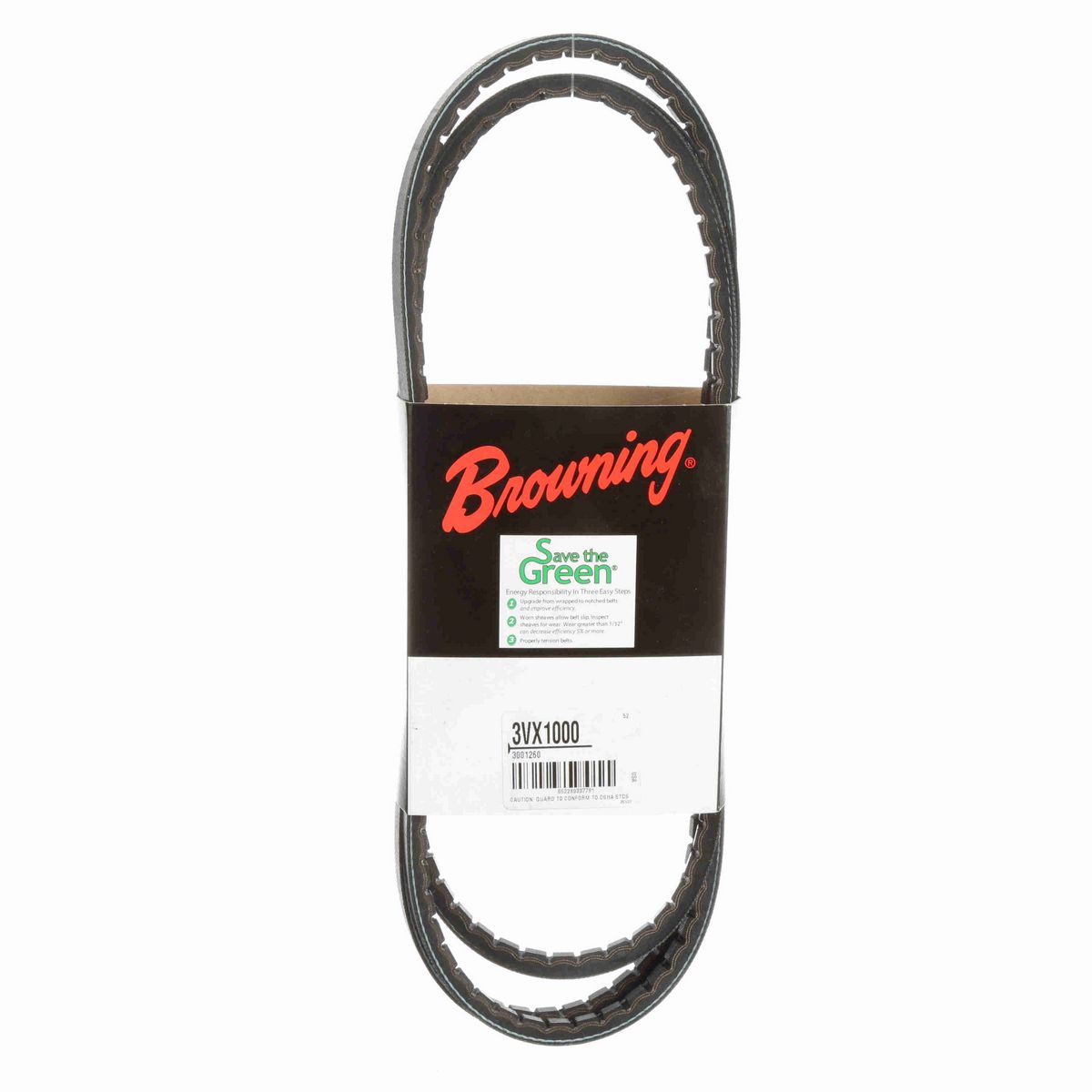 Browning EPDM Notched Belt 98% Efficient - 3VX1000
