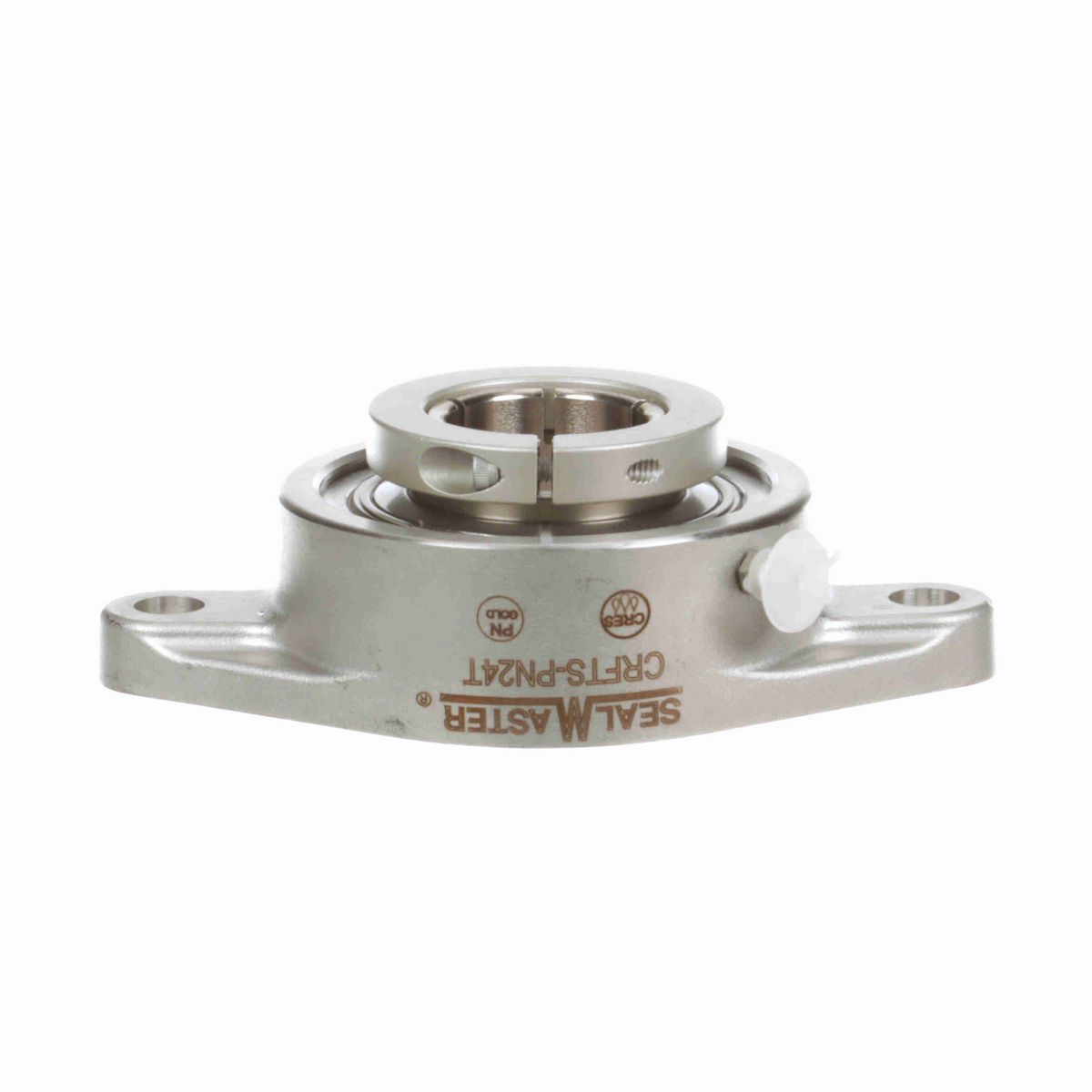 Sealmaster Mounted Stainless Steel Two Bolt Flange Ball Bearing - 52100 Bearing Steel, Phosphorus Nickel Coated - Concentric Lock - Corrosion Resistant - CRFTS-PN24T