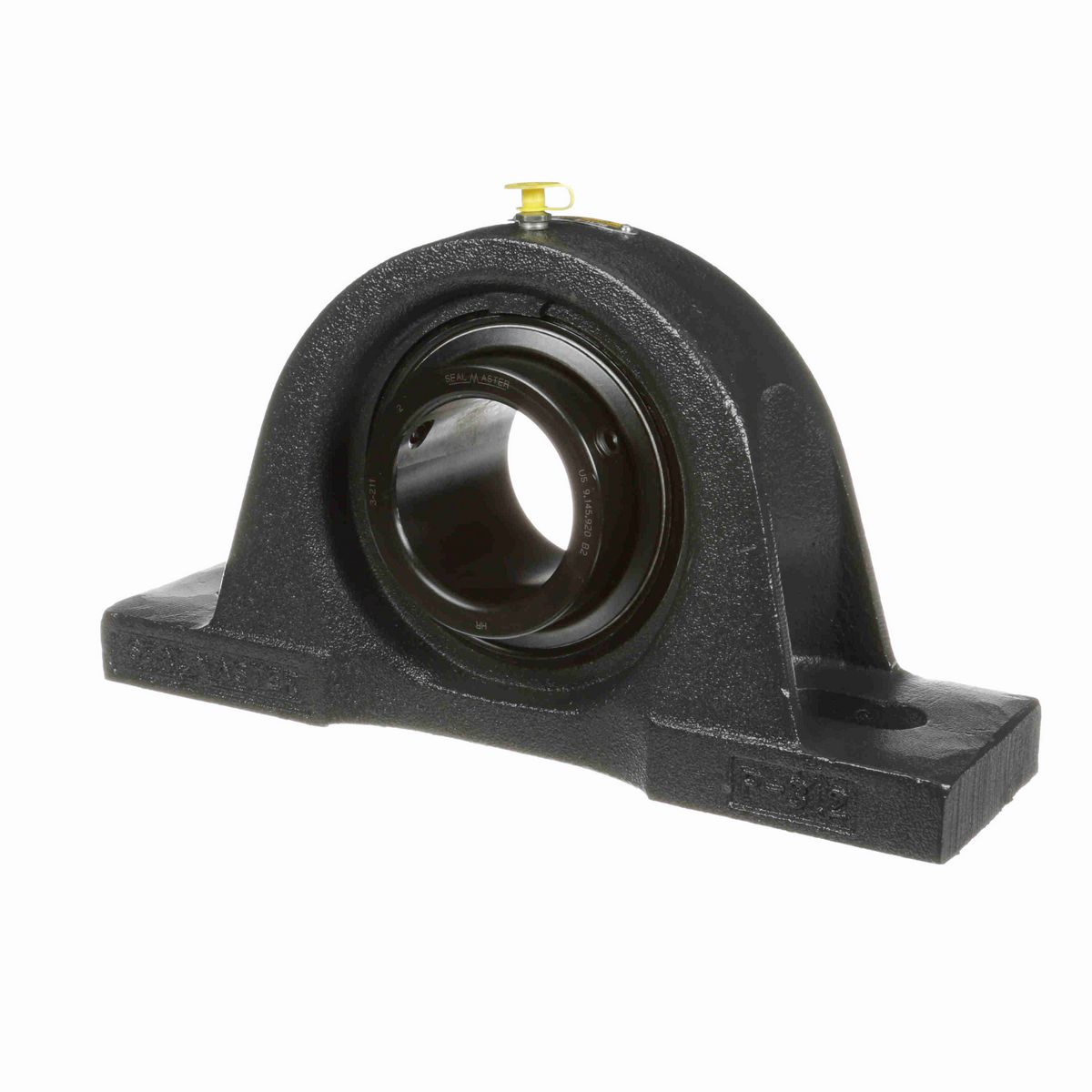Sealmaster Mounted Cast Iron Two Bolt Pillow Block Ball Bearing - 52100 Bearing Steel, Black Oxided - Setscrew Lock - Air Handling Housing Fit, Noise Tested - MP-43 CXU