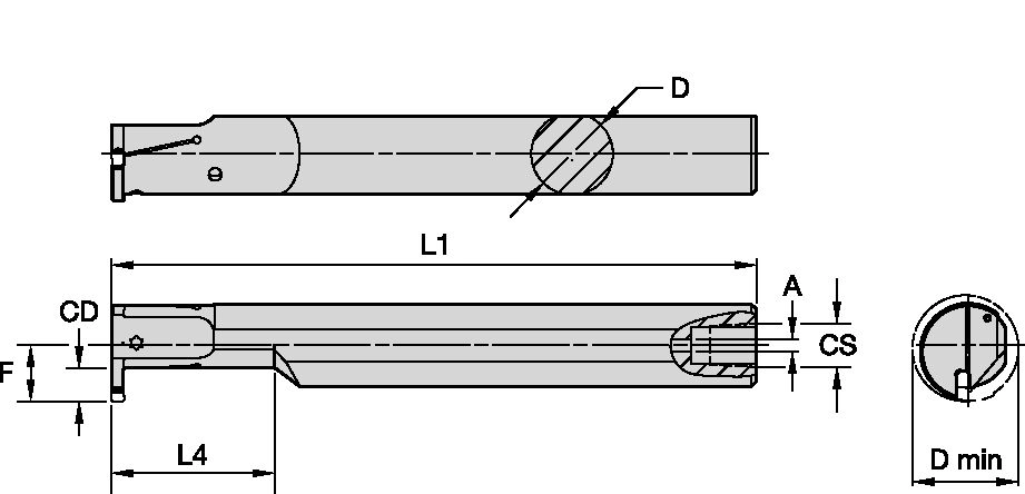 Grooving, and Cut-Off Kennametal Beyond Evolution - Integral Boring Bar - Through Coolant - Metric [5954281]