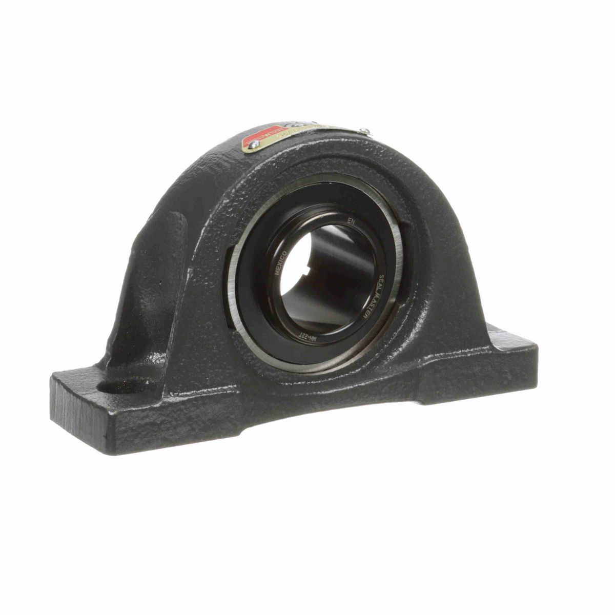 Sealmaster Mounted Cast Iron Two Bolt Pillow Block Ball Bearing - 52100 Bearing Steel, Black Oxided - Concentric Lock - NPMH-23T