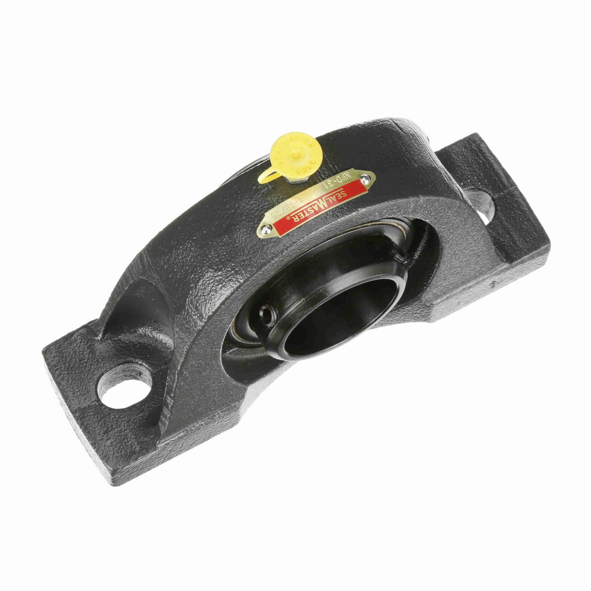 Sealmaster Mounted Cast Iron Two Bolt Pillow Block Ball Bearing - 52100 Bearing Steel, Black Oxided - Double Setscrew Lock - NPD-31