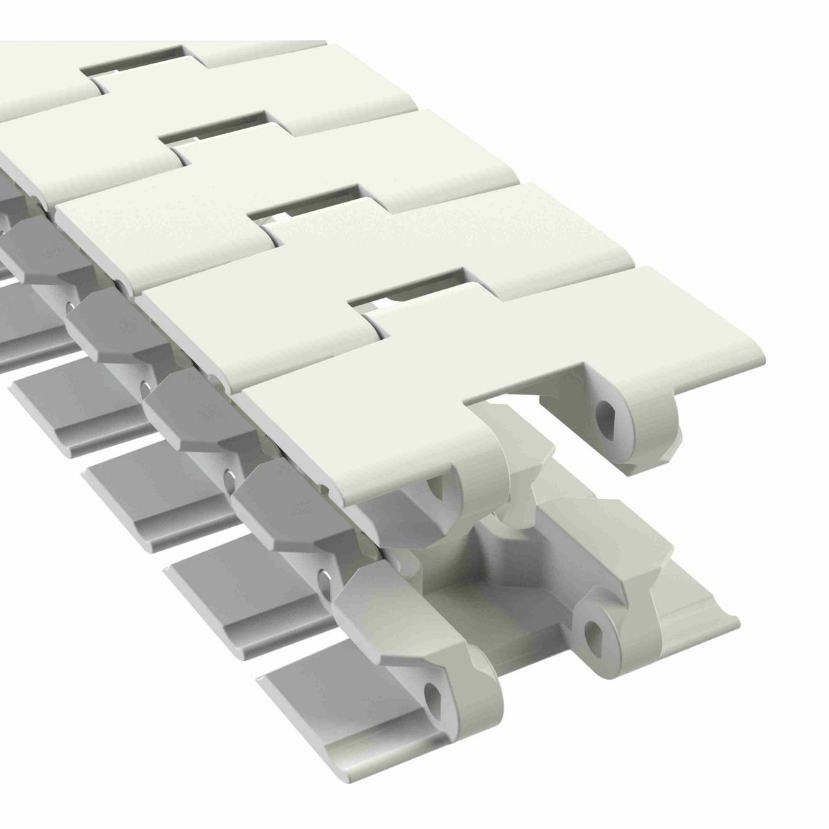 Rexnord 880TAB Side-flexing Solid Top, Material: Chemical Resistant (White), Width: 3.25in, Pitch: 1.5in - 81413571