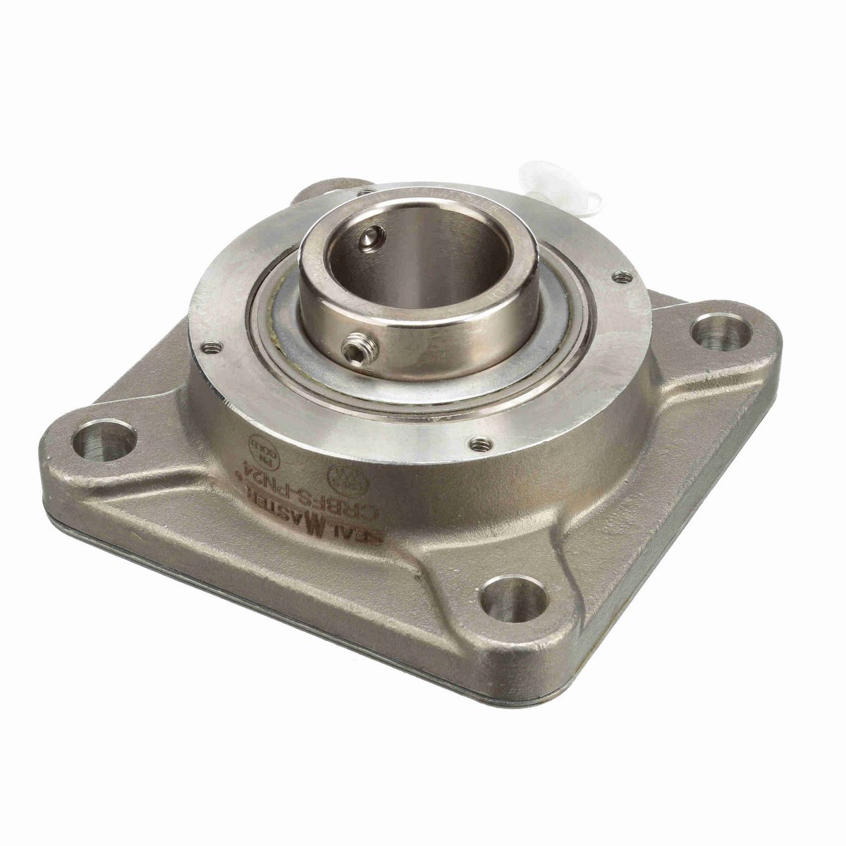 Sealmaster Mounted Stainless Steel Four Bolt Flange Ball Bearing - 52100 Bearing Steel, Phosphorus Nickel Coated - Setscrew Lock - Corrosion Resistant - CRBFS-PN24