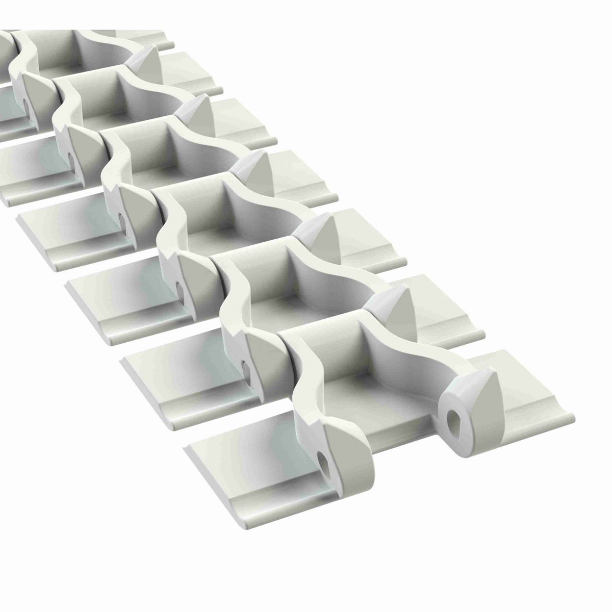 Rexnord 880B Side-flexing Solid Top, Material: Chemical Resistant (White), Width: 3.25in, Pitch: 1.5in - 81418621