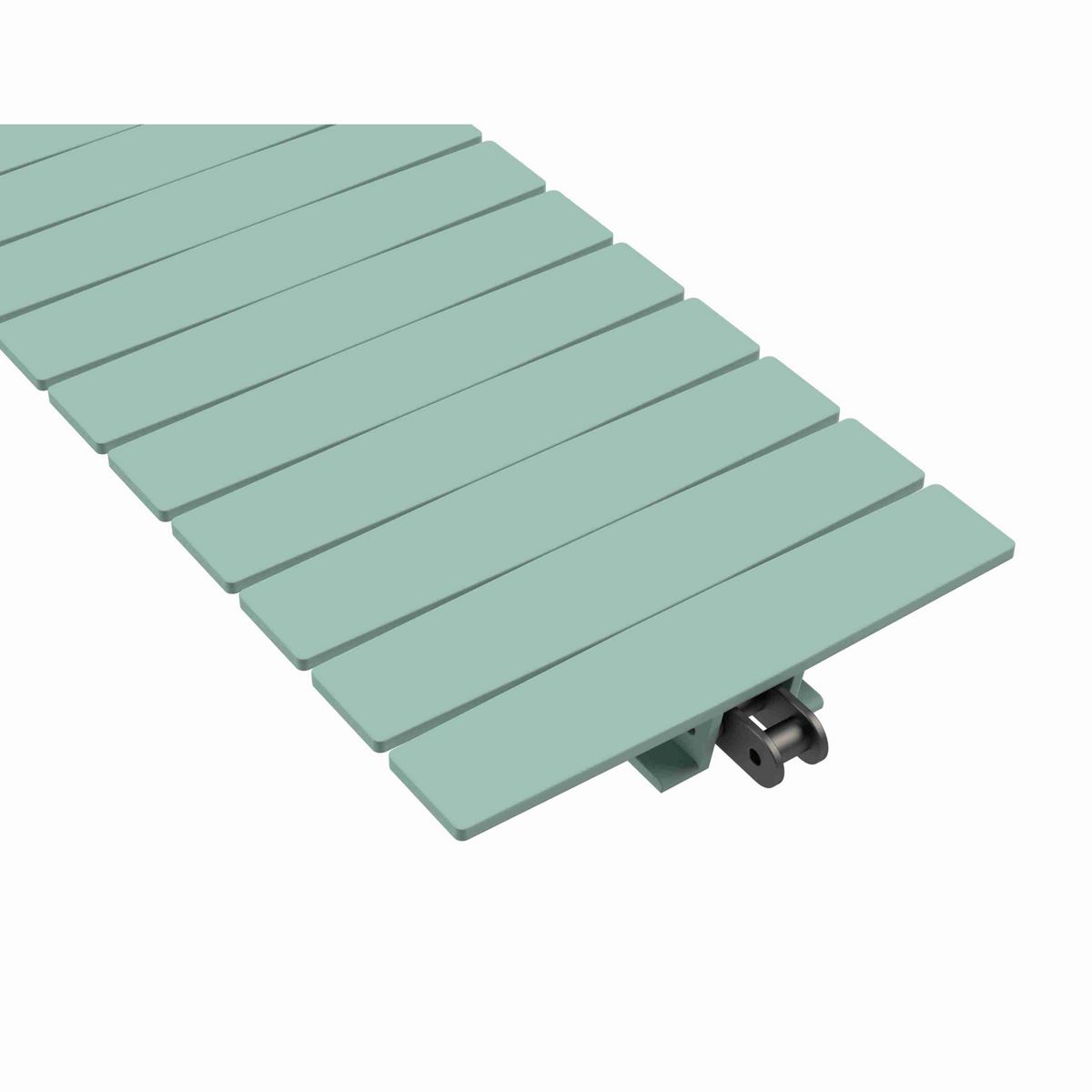 Rexnord 1873TAB Side-flexing Solid Top, Material: Heat Stabilized (Green), Width: 7.5in, Pitch: 1.5in - 81418855