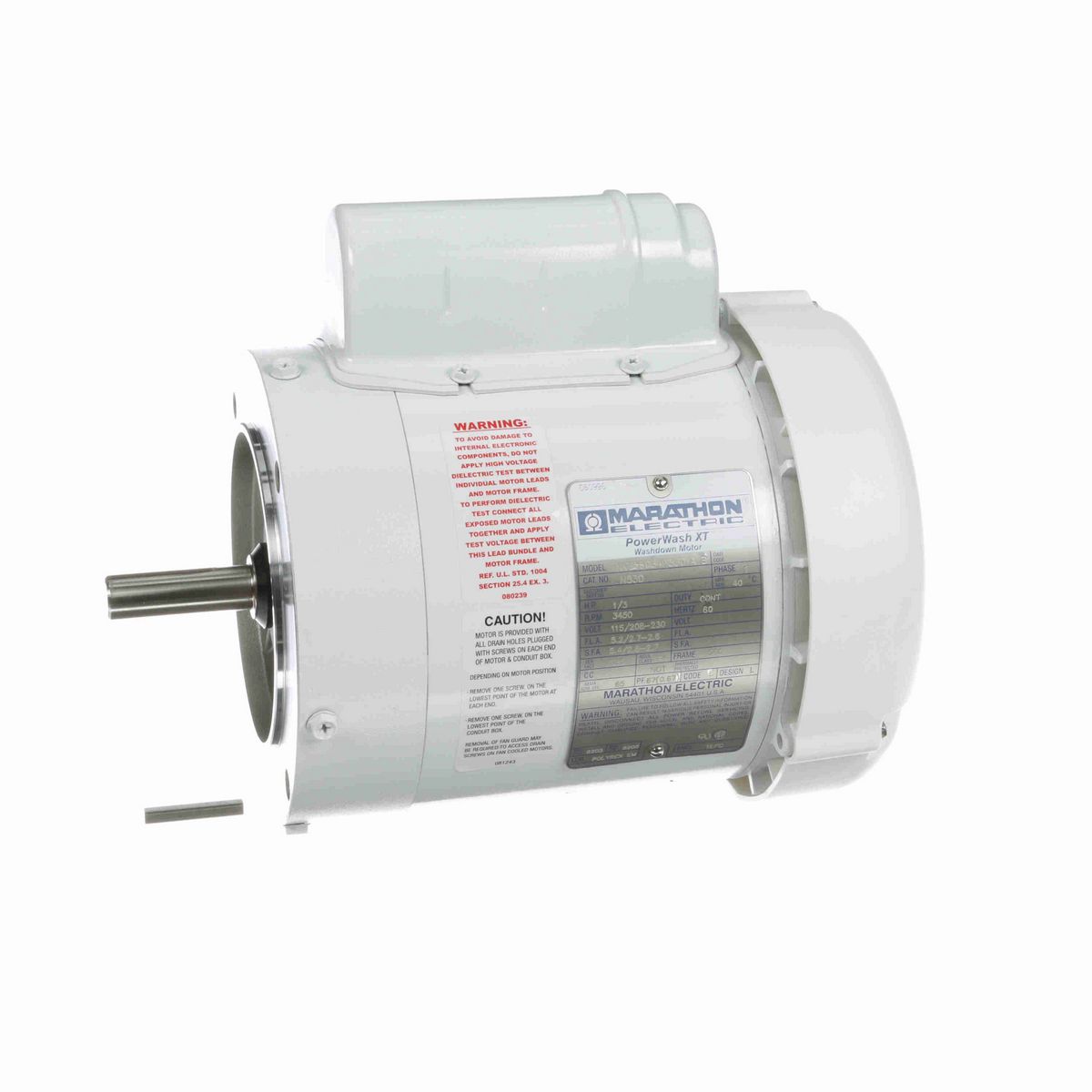 LEESON General Purpose Motor, 0.33 HP, 1 Ph, 60 Hz, 115/208-230 V, 3600 RPM, 56C Frame, TEFC - N530
