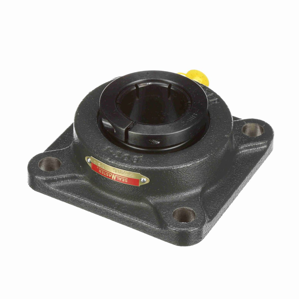Sealmaster Mounted Cast Iron Four Bolt Flange Ball Bearing - 52100 Bearing Steel, Black Oxided - Concentric Lock - SF-28TC