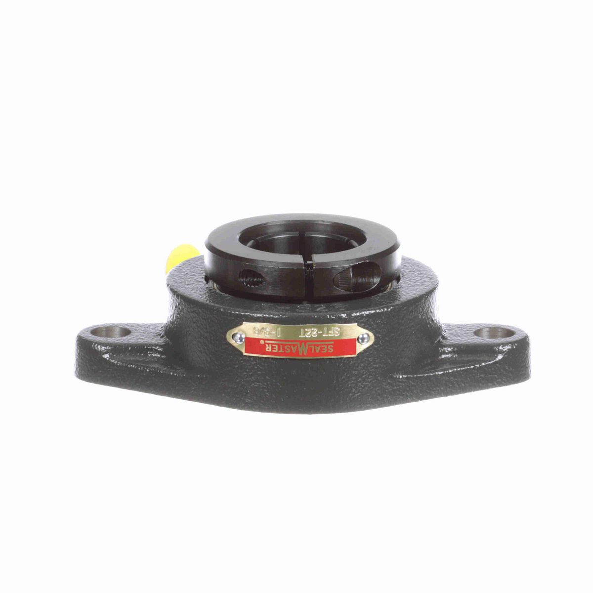 Sealmaster Mounted Cast Iron Two Bolt Flange Ball Bearing - 52100 Bearing Steel, Black Oxided - Concentric Lock - SFT-22T