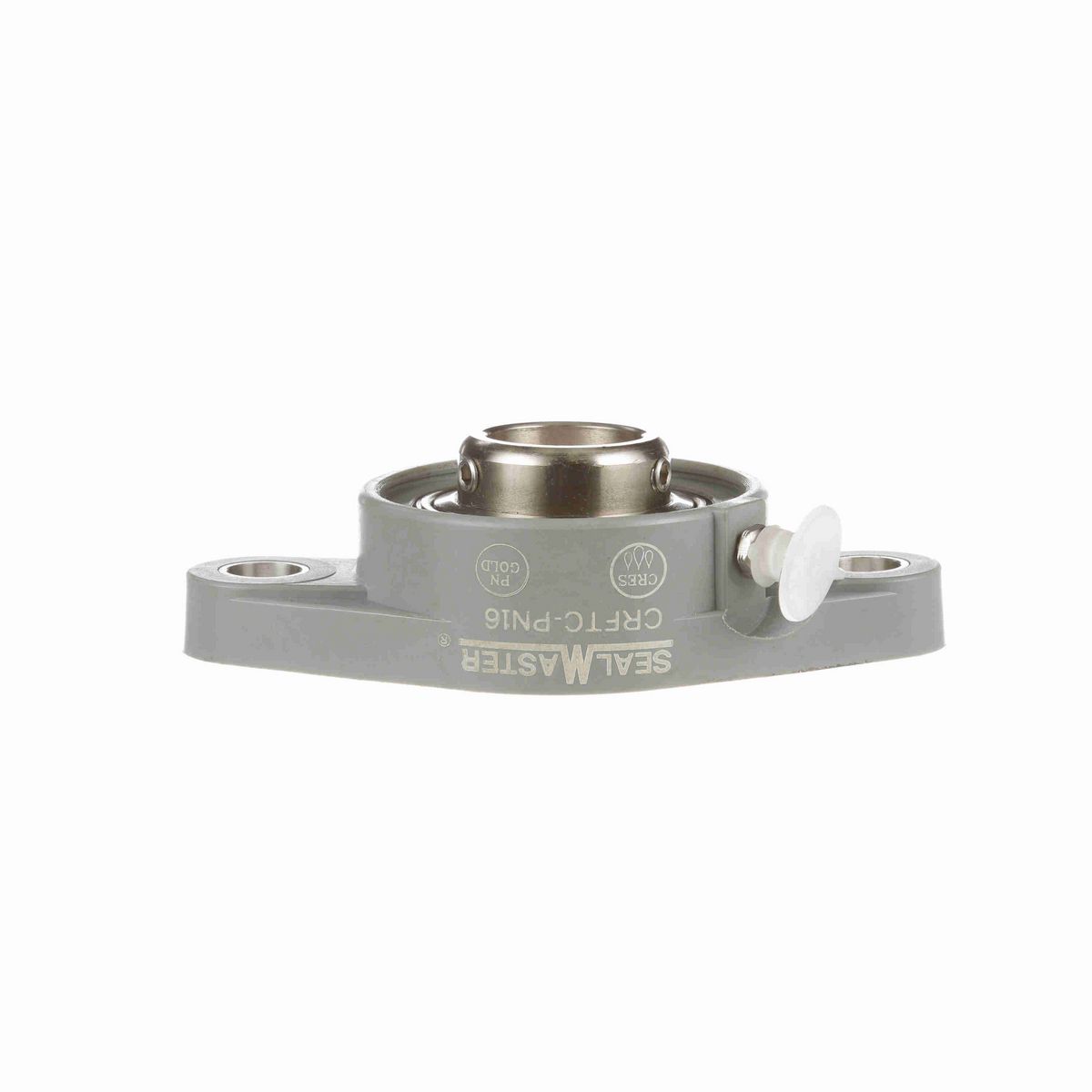 Sealmaster Mounted Composite Two Bolt Flange Ball Bearing - 52100 Bearing Steel, Phosphorus Nickel Coated - Setscrew Lock - Corrosion Resistant - CRFTC-PN16