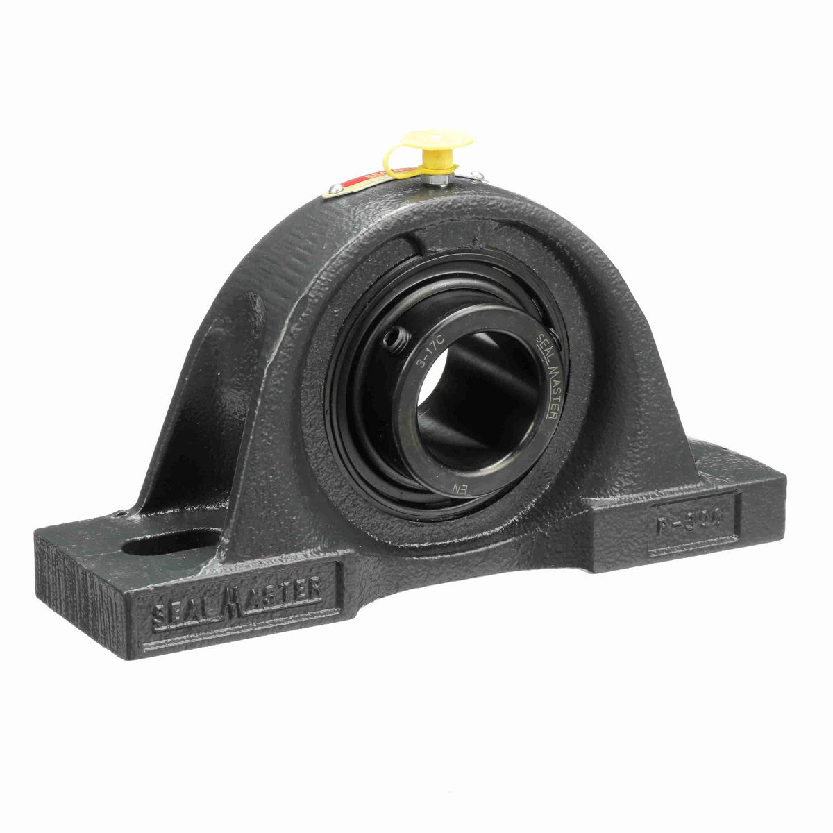 Sealmaster Mounted Cast Iron Two Bolt Pillow Block Ball Bearing - 52100 Bearing Steel, Black Oxided - Setscrew Lock - MP-23C