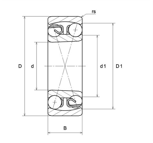 Двухрядный самоустанавливающийся шарикоподшипник SNR 1218.KC3