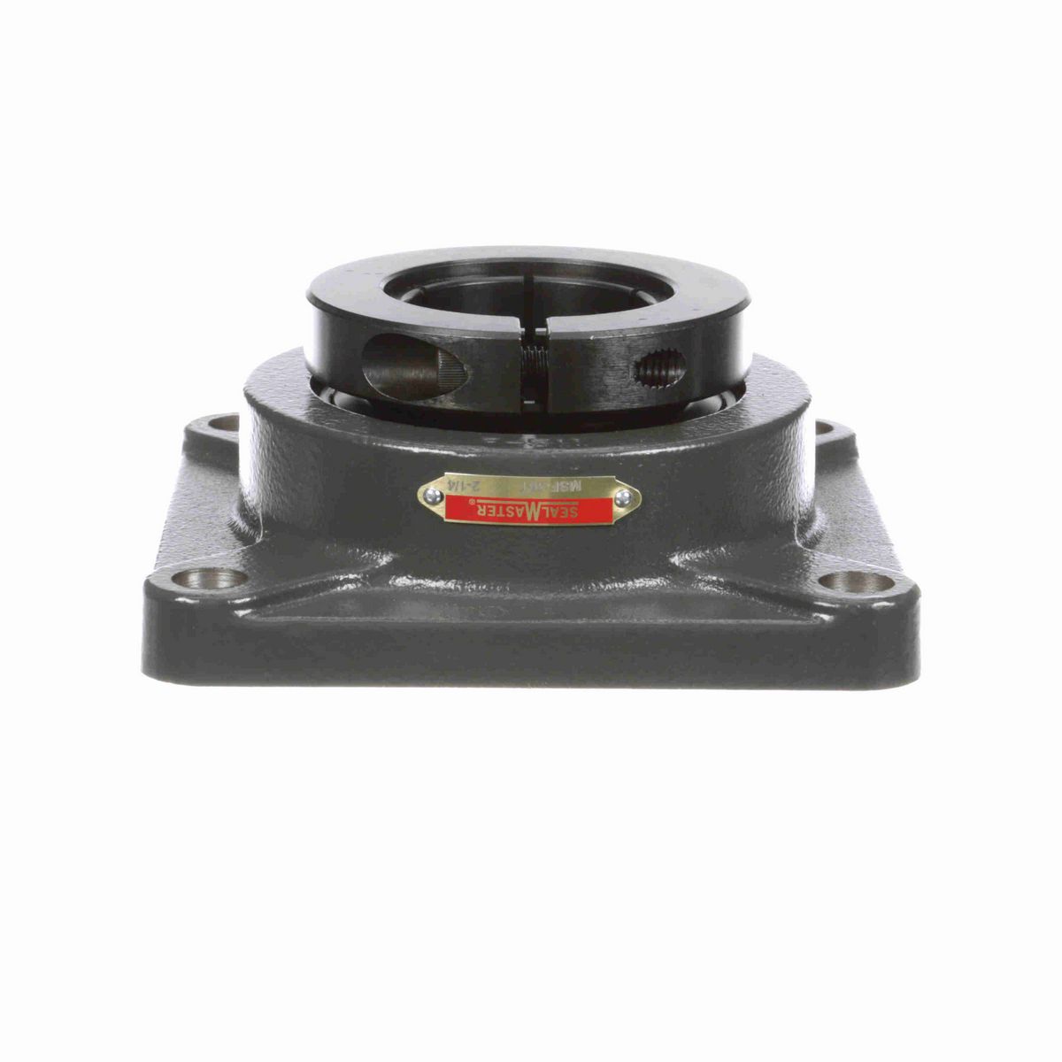 Sealmaster Mounted Cast Iron Four Bolt Flange Ball Bearing - 52100 Bearing Steel, Black Oxided - Concentric Lock - MSF-36T