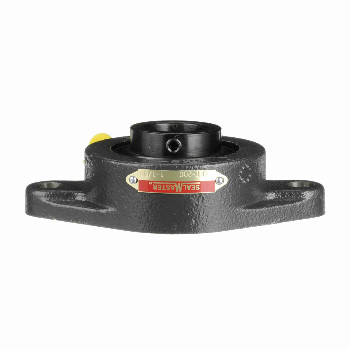Sealmaster Mounted Cast Iron Two Bolt Flange Ball Bearing - 52100 Bearing Steel, Black Oxided - Setscrew Lock - SFT-20C