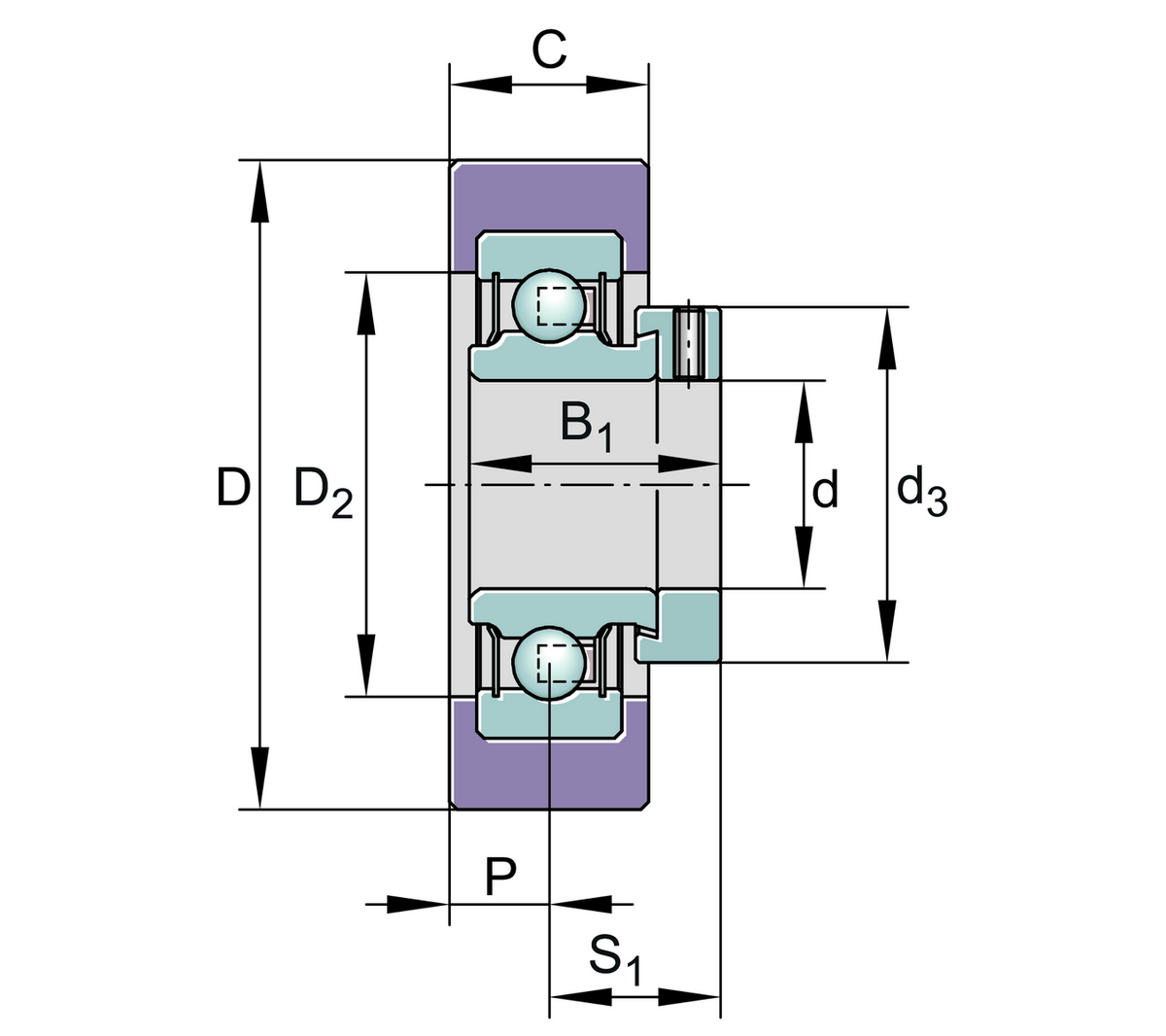 Радиальный закрепляемый шарикоподшипник INA RCSMB20/65-XL-FA106 (RCSMB20/65-FA106)