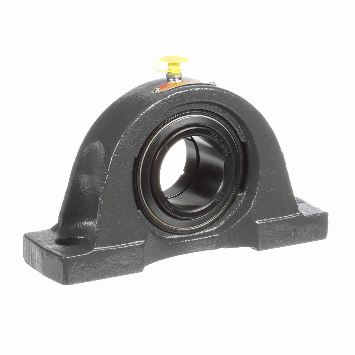 Sealmaster Mounted Cast Iron Two Bolt Pillow Block Ball Bearing - 52100 Bearing Steel, Black Oxided - Concentric Lock - NP-31T