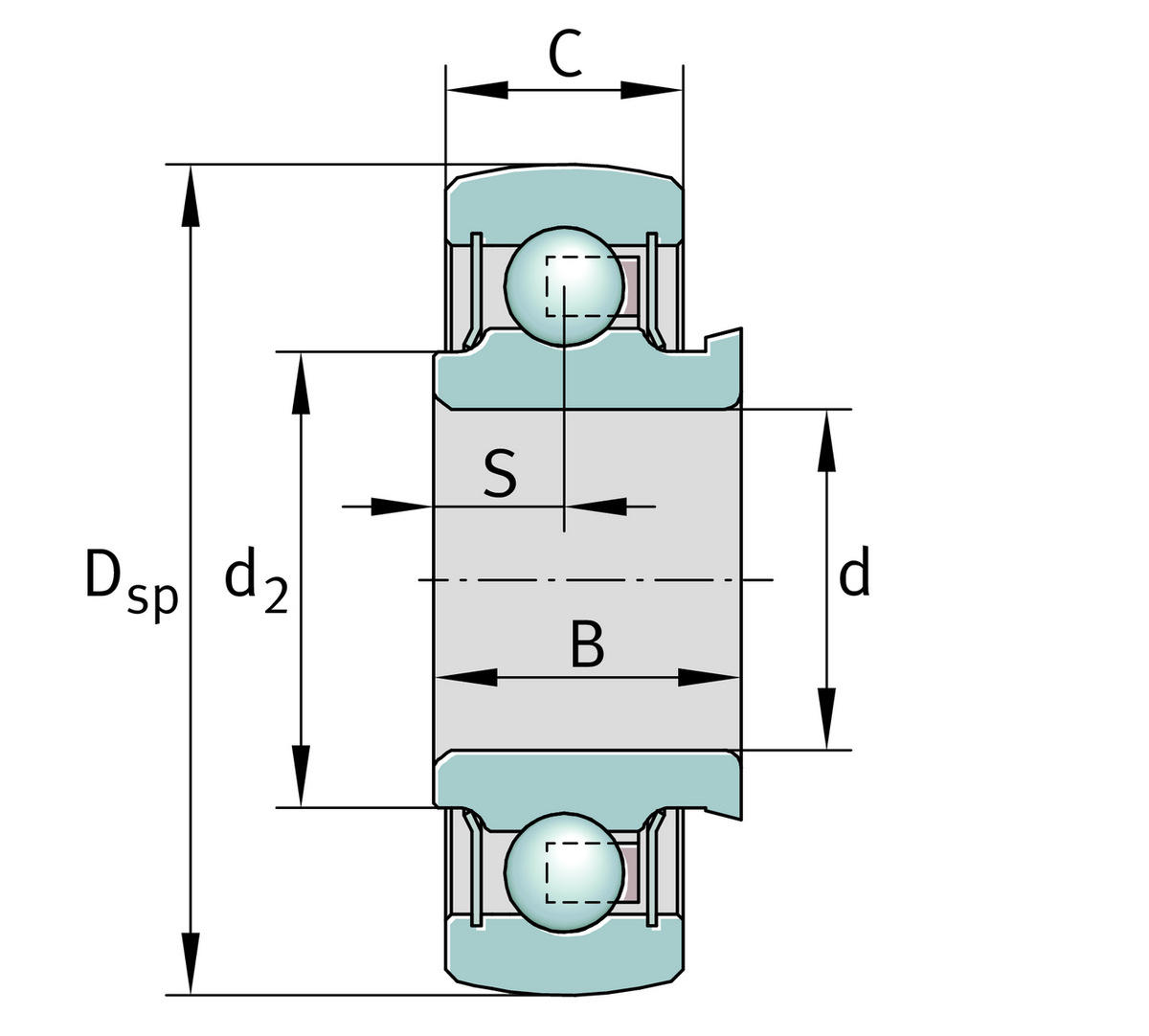 Радиальный закрепляемый шарикоподшипник INA RA100-NPP-B-L402/70-OSE