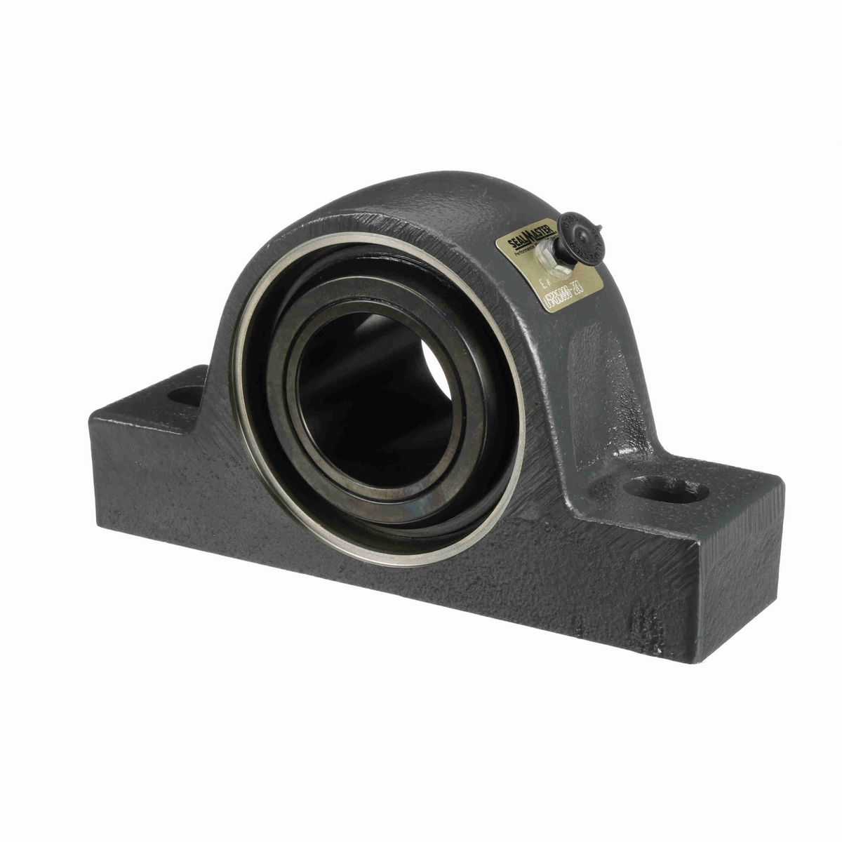 Sealmaster Mounted Cast Iron Two Bolt Pillow Block Spherical Roller - 52100 Bearing Steel, Black Oxided - Collar Mount Lock - USRB5000-203