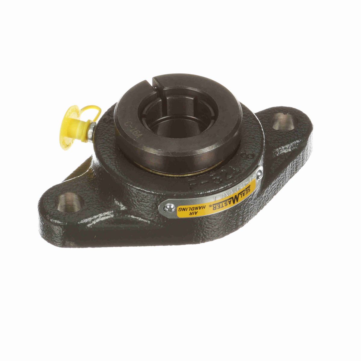Sealmaster Mounted Cast Iron Two Bolt Flange Ball Bearing - 52100 Bearing Steel, Black Oxided - Concentric Lock - Air Handling Housing Fit, Noise Tested - SFT-16T CXU