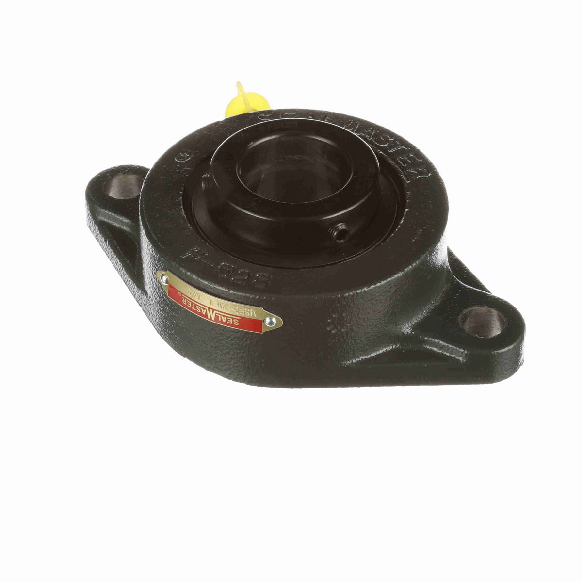 Sealmaster Mounted Cast Iron Two Bolt Flange Ball Bearing - 52100 Bearing Steel, Black Oxided - Setscrew Lock - MSFT-24