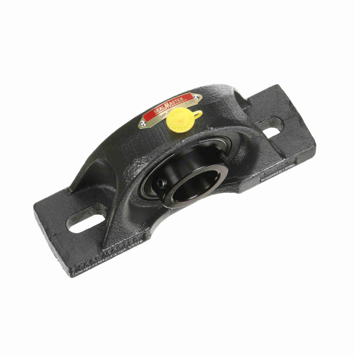 Sealmaster Mounted Cast Iron Two Bolt Pillow Block Ball Bearing - 52100 Bearing Steel, Black Oxided - Setscrew Lock - MP-22
