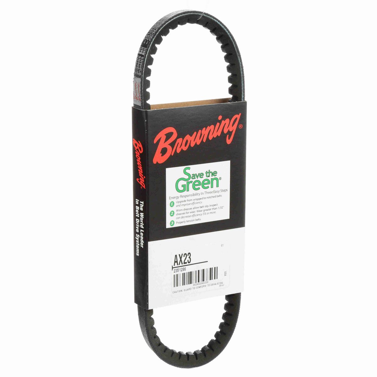 Browning EPDM Notched Belt 98% Efficient - AX23
