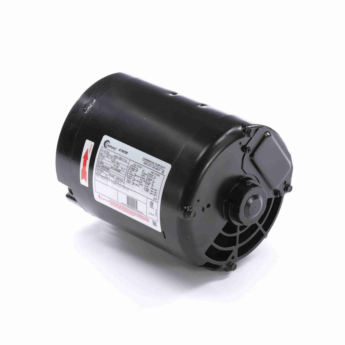 Century General Purpose Pump Motor, 1/2 HP, 3 Ph, 60 Hz, 208-230/460 V, 3600 RPM, K56J Frame, DP - H155