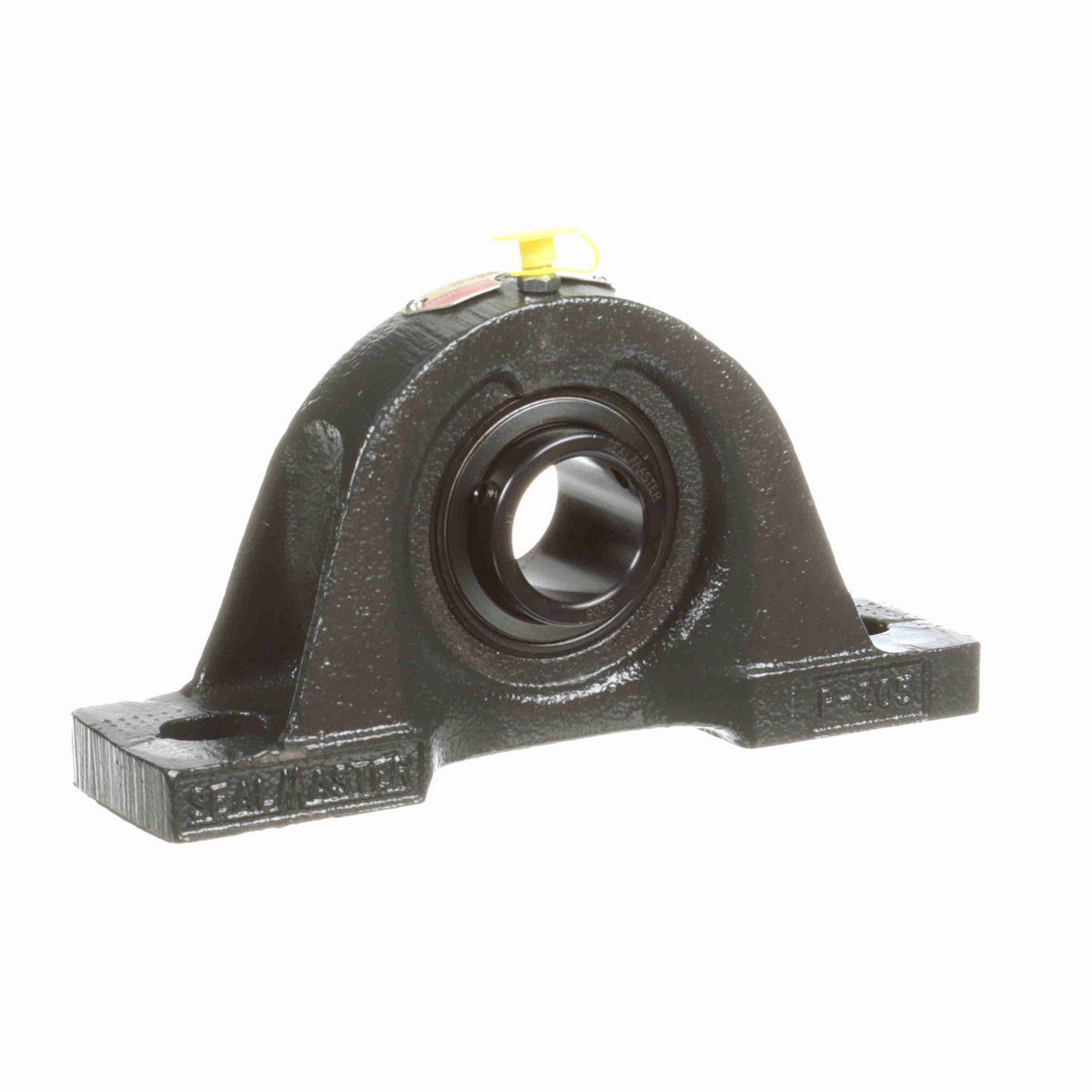 Sealmaster Mounted Cast Iron Two Bolt Pillow Block Ball Bearing - 52100 Bearing Steel, Black Oxided - Setscrew Lock - SP-206