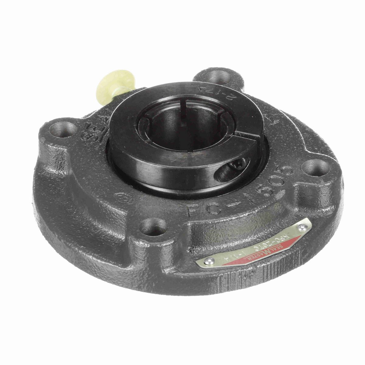 Sealmaster Mounted Cast Iron Flange Cartridge Ball Bearing - 52100 Bearing Steel, Black Oxided - Concentric Lock - MFC-16TC