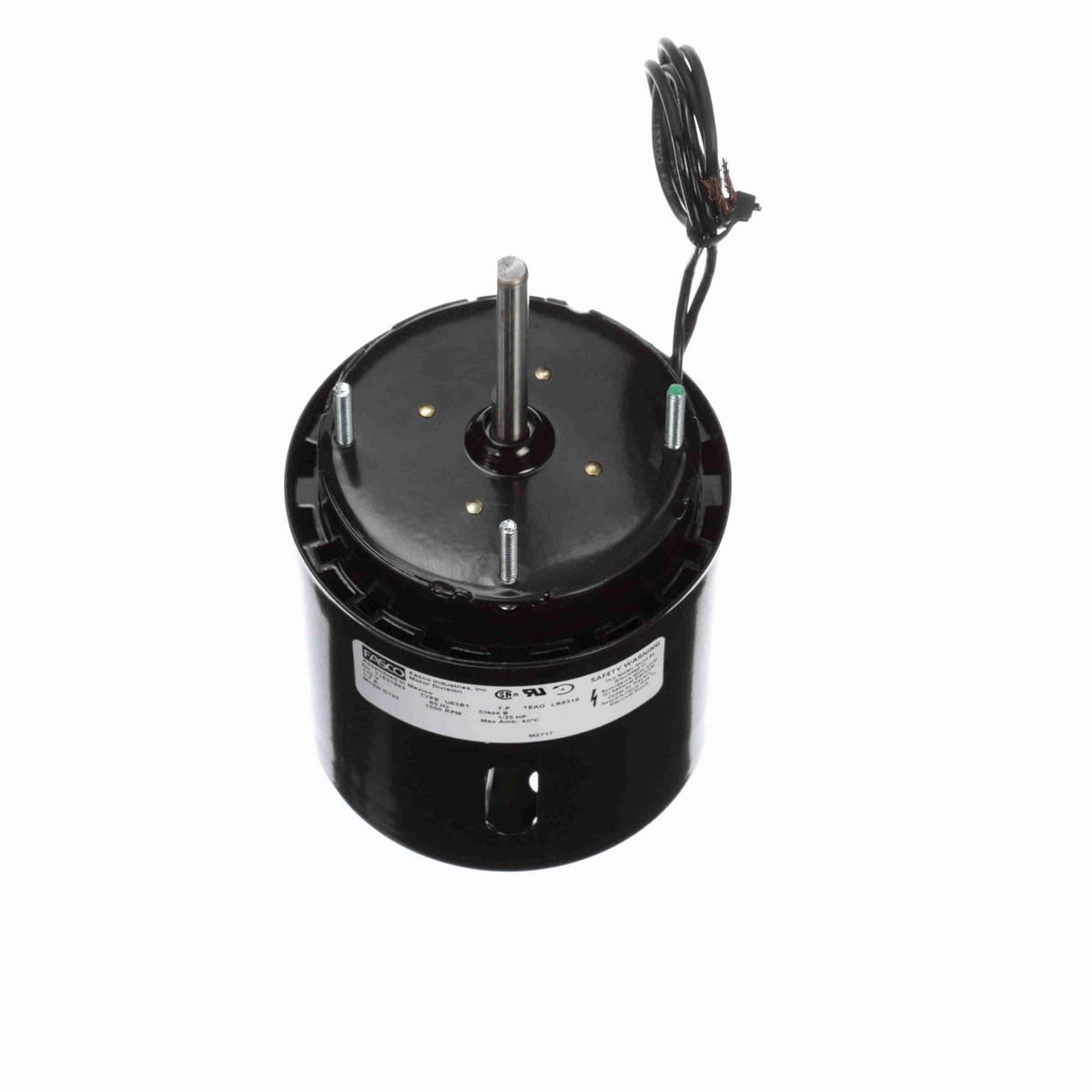 FASCO Fan and Blower Motor, 1/25 HP, 1 Ph, 60 Hz, 115 V, 1500 RPM, 1 Speed, 3.3" Diameter, TEAO - D135