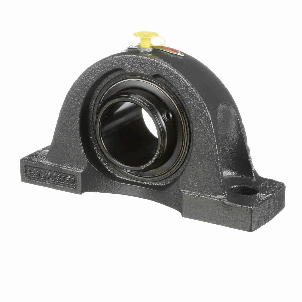 Sealmaster Mounted Cast Iron Two Bolt Pillow Block Ball Bearing - 52100 Bearing Steel, Black Oxided - Double Setscrew Lock - NPD-28