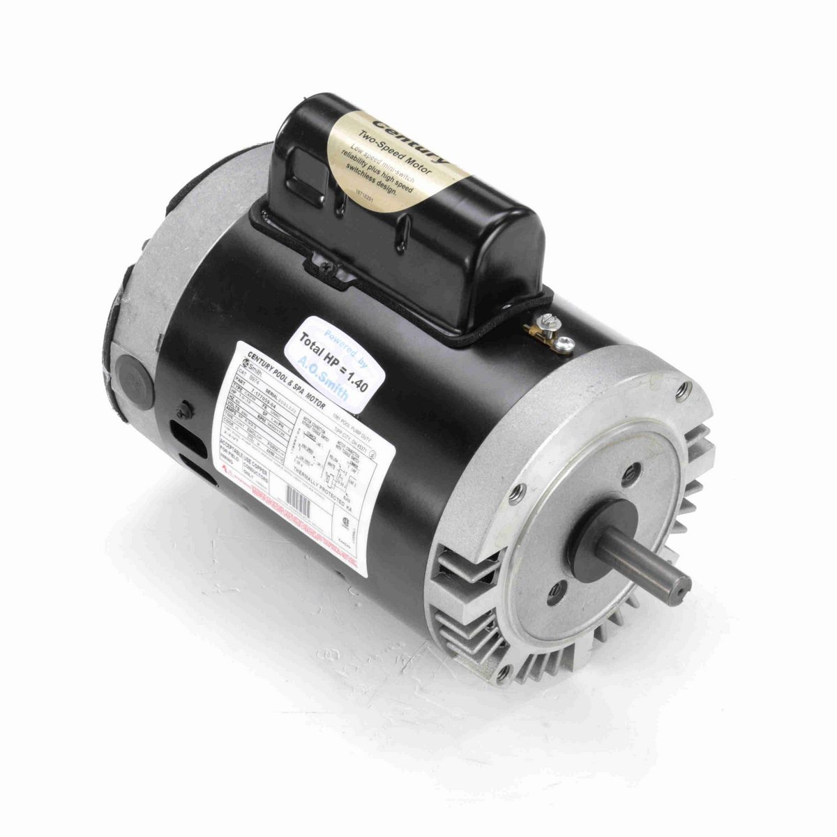 Century Pool Pump Motor, 1.0-.12 HP, 1 Ph, 60 Hz, 230 V, 3600 RPM, U56C Frame, DP - B974