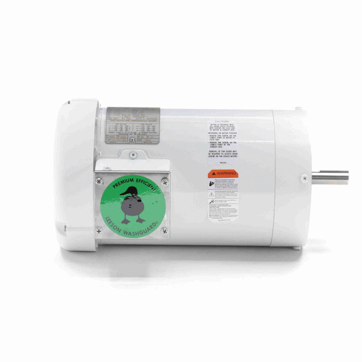 LEESON White Duck™ General Purpose Motor, 2 HP, 3 Ph, 60 Hz, 230/460 V, 1800 RPM, 56C Frame, TEFC - 119471.00
