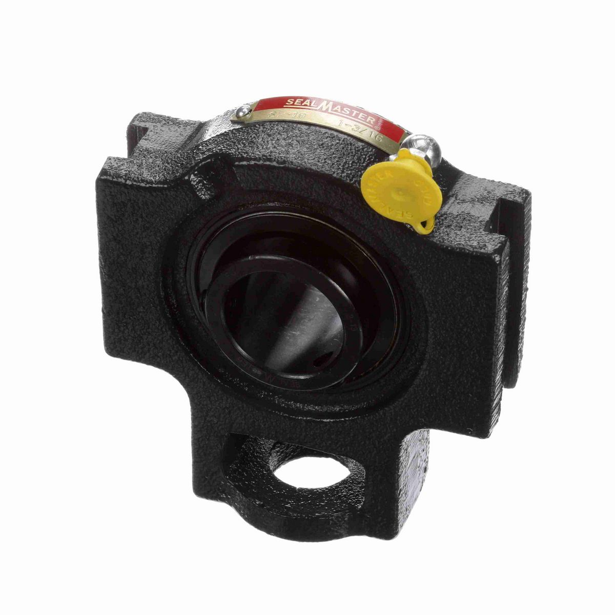 Sealmaster Mounted Cast Iron Wide Slot Take Up Ball Bearing - 52100 Bearing Steel, Black Oxided - Setscrew Lock - ST-19