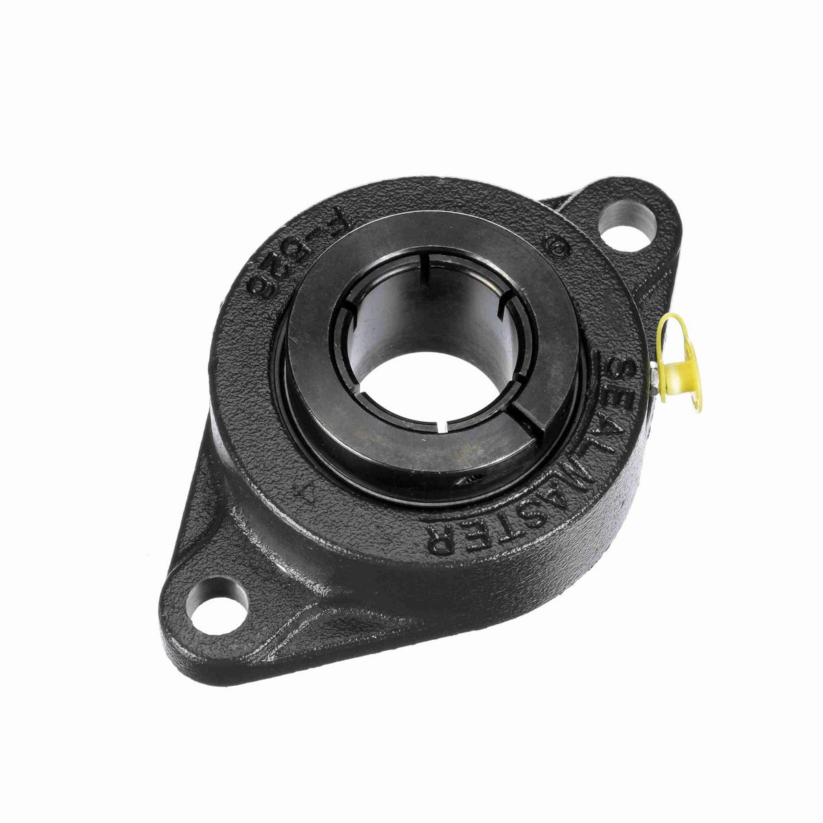 Sealmaster Mounted Cast Iron Two Bolt Flange Ball Bearing - 52100 Bearing Steel, Black Oxided - Concentric Lock - SFT-26T
