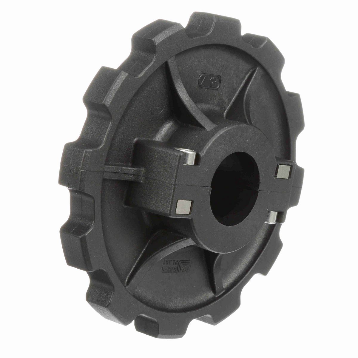 System Plast 880 Series Split Molded Sprocket with 12 Teeth, a 1-1/2in Round Shaft-Ready Bore and Setscrew - 880-12R1.5-DS-SS