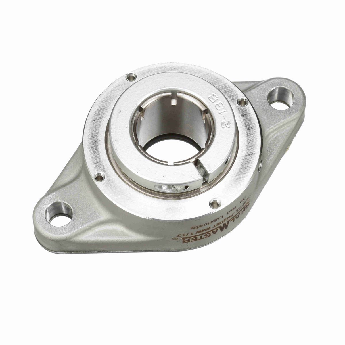 Sealmaster Mounted Stainless Steel Two Bolt Flange Ball Bearing - 52100 Bearing Steel, Phosphorus Nickel Coated - Concentric Lock - Corrosion Resistant - Reduced Maintenance - Lubed for Life - CRBFTS-PN23T RMW