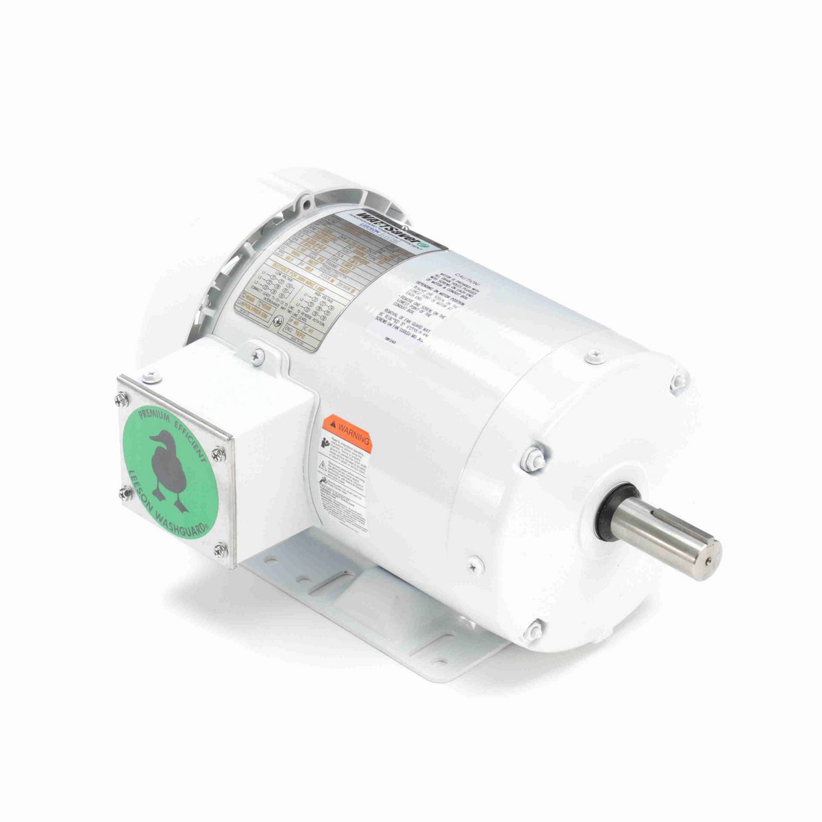 LEESON White Duck™ General Purpose Motor, 1 & 0.75 HP, 3 Ph, 60 & 50 Hz, 230/460 & 190/380 V, 1800 & 1500 RPM, 143T Frame, TEFC - 121865.00