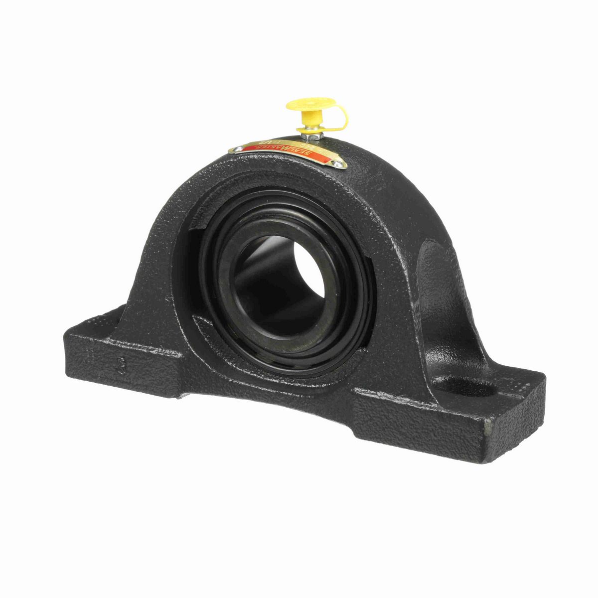 Sealmaster Mounted Cast Iron Two Bolt Pillow Block Ball Bearing - 52100 Bearing Steel, Black Oxided - Setscrew Lock - NP-24C
